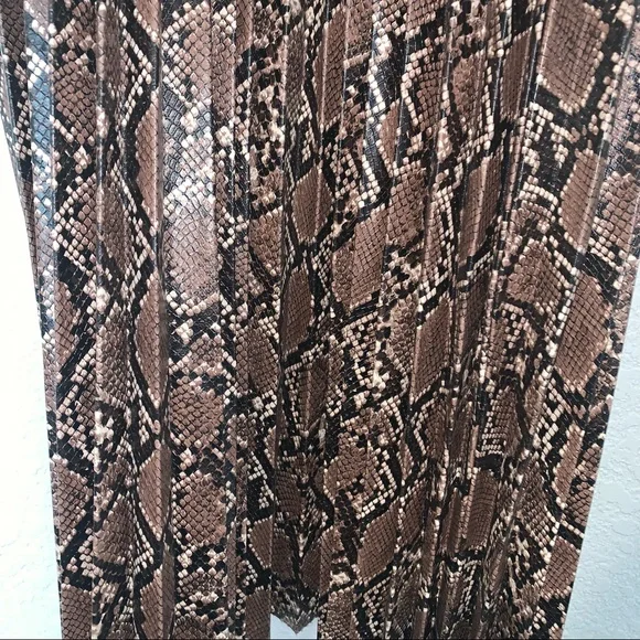 New Zara Faux Leather Snake Print Midi Pleated Skirt XS Small Medium 8372/262 - Picture 12 of 12